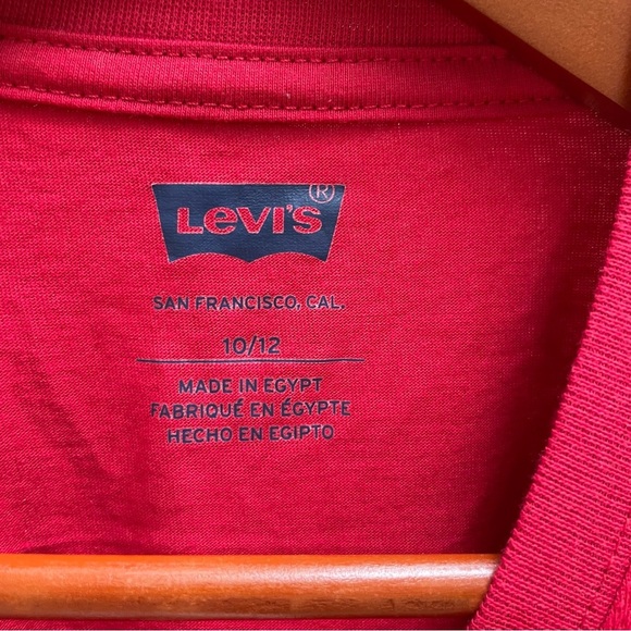 LEVIS Kids Red Long Sleeve Shirt Size 10-12 - Picture 4 of 12